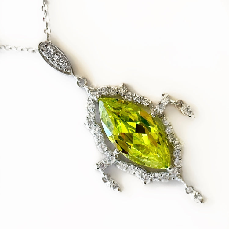 PERIDOT MARQUISE HALO PENDANT