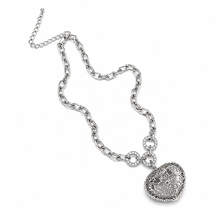 TWO OF HEARTS DOUBLE SIDED 3 WAY ENHANCER NECKLACE