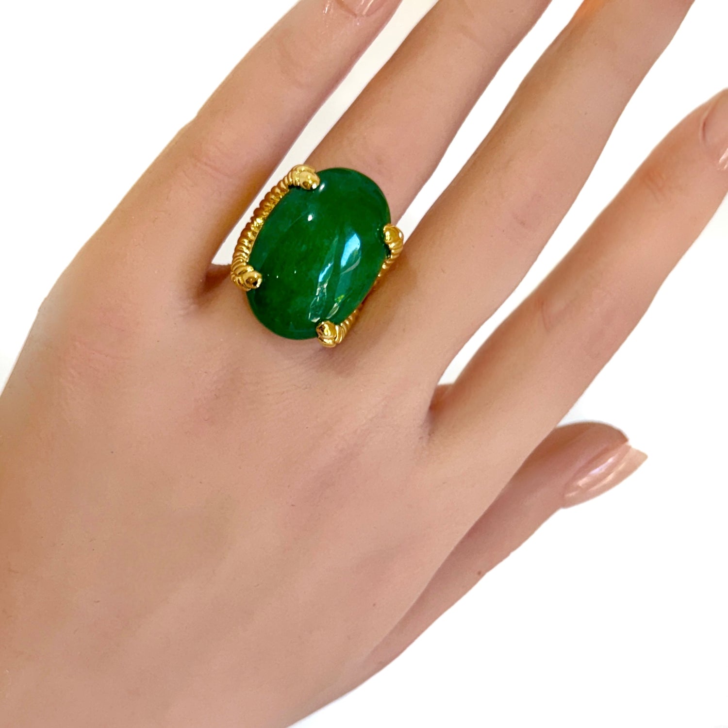 Triangular Jade Ring MADE IN THE JADE RING
