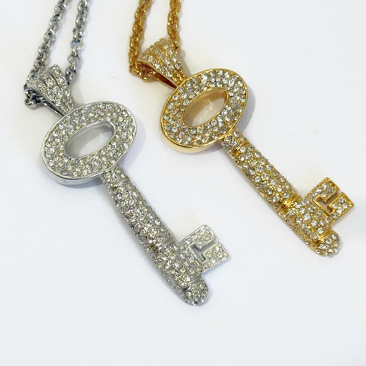 PAVÉ KEY PENDANT NECKLACE