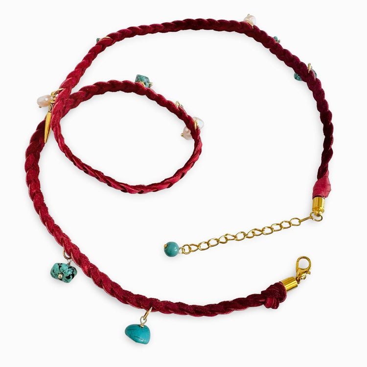 THE STEVIE CHARM BRACELET - SANGRIA GOLD