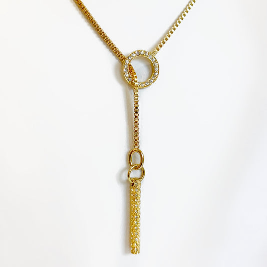 PAVE LARIAT NECKLACE
