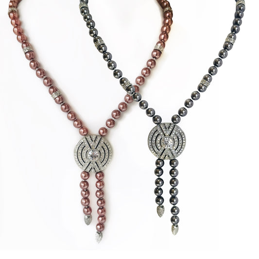 RHINESTONE COWBOY BOLO TIE NECKLACE