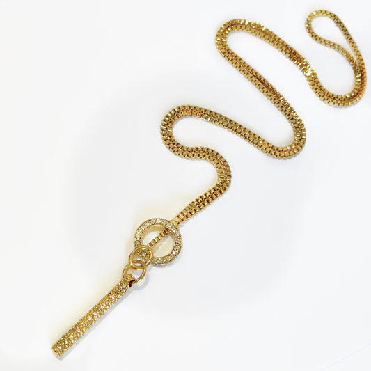 PAVE LARIAT NECKLACE