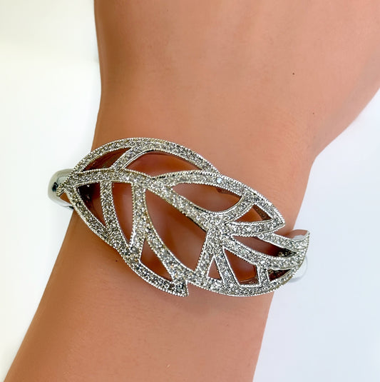 PAVÉ FEATHER CUFF BRACELET