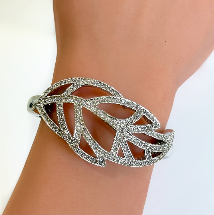 PAVÉ FEATHER CUFF BRACELET