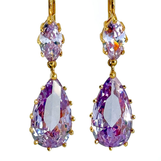 LAVENDER MARQUISE DROP EARRINGS