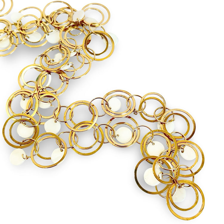 MOTHER OF PEARL HALO NECKLACE