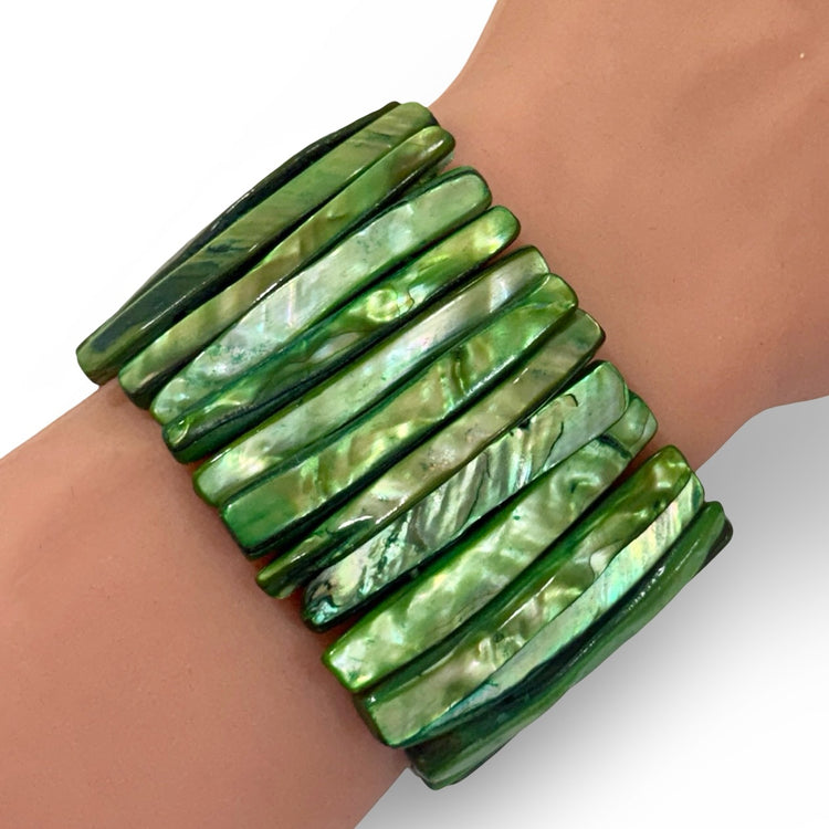 MOTHER OF PEARL STRETCH BRACELET