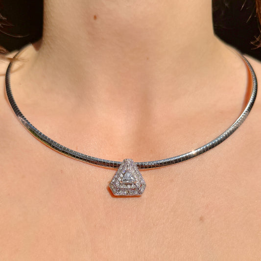 OMEGA PYRAMID PENDANT NECKLACE