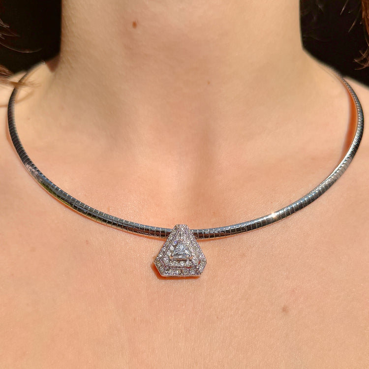OMEGA PYRAMID PENDANT NECKLACE