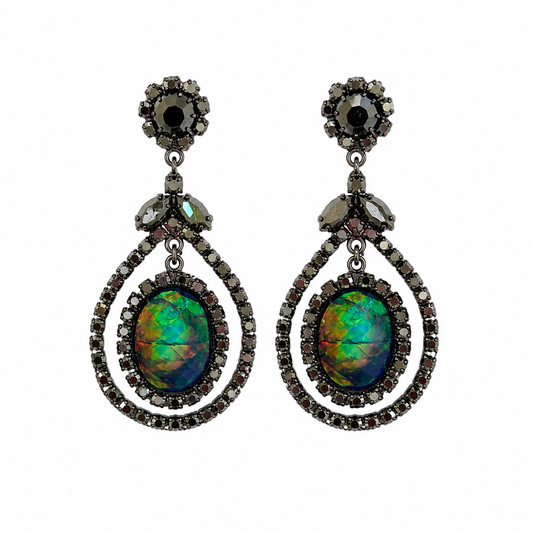 DRAGONFLY OPAL HALO EARRINGS