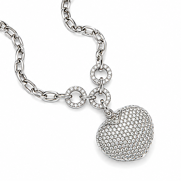 TWO OF HEARTS DOUBLE SIDED 3 WAY ENHANCER NECKLACE