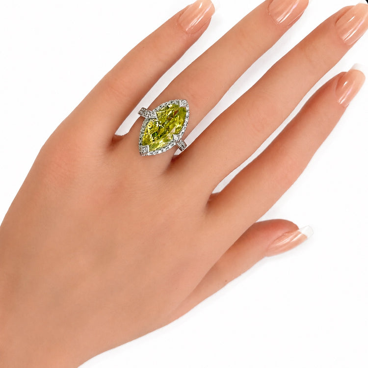 PERIDOT MARQUISE RING