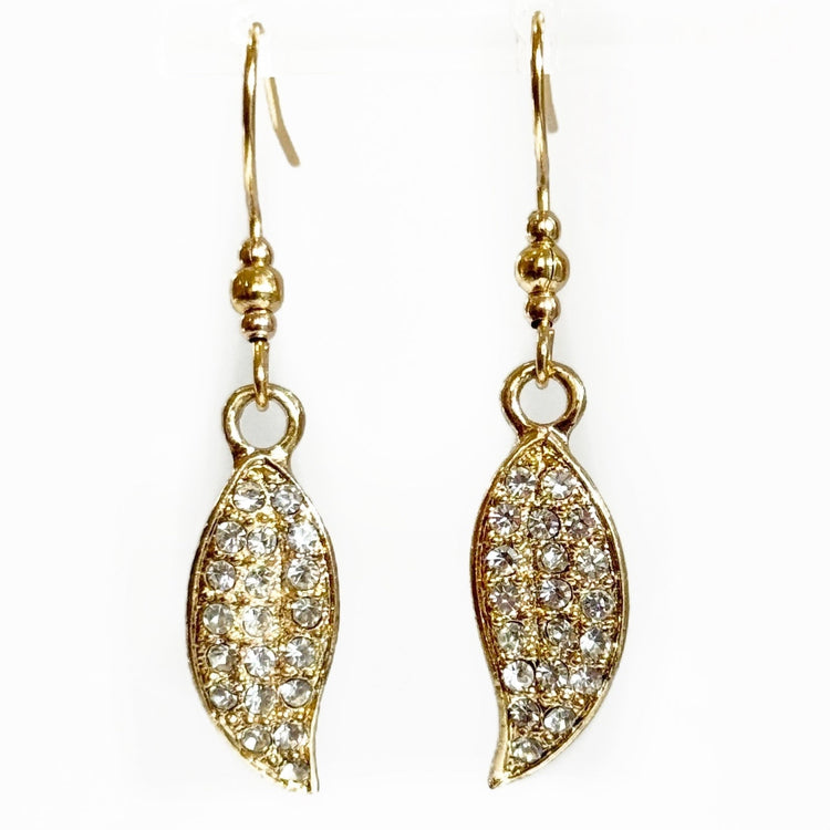 PETIT PAVÉ LEAF EARRINGS