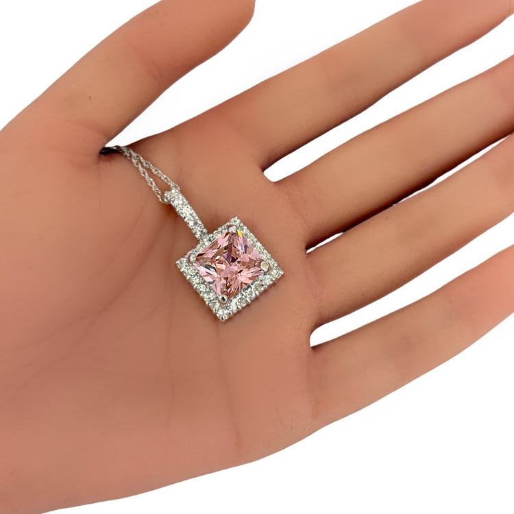 PINK ICE PENDANT NECKLACE