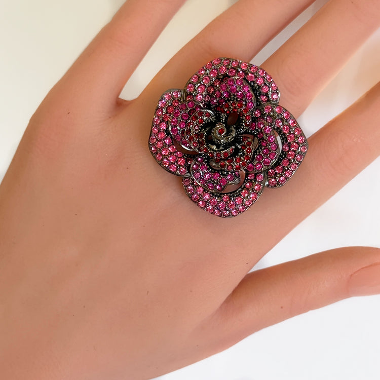 OMBRÉ ROSE PAVÉ RING