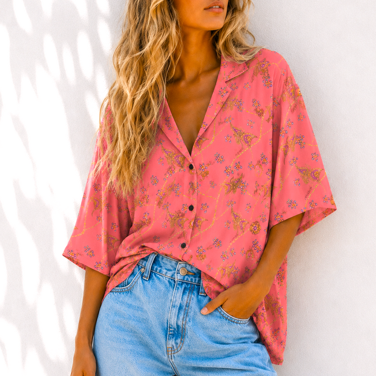 THE PINK BUTTERFLY BOYFRIEND SHIRT