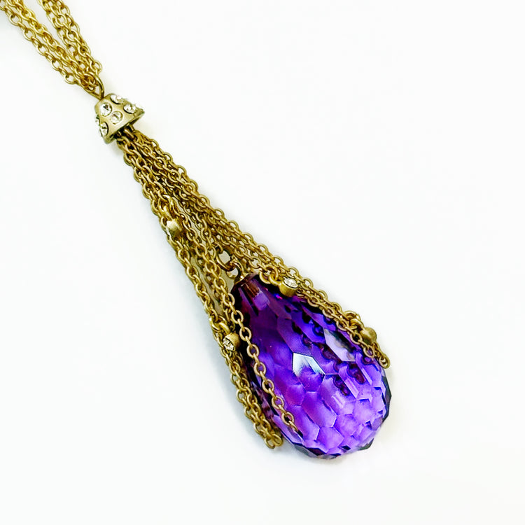 LE CRYSTAL FRINGE TASSEL NECKLACE