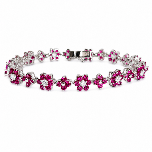 RASPBERRY RUBY BLOSSOM BRACELET