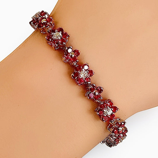 RASPBERRY RUBY BLOSSOM BRACELET