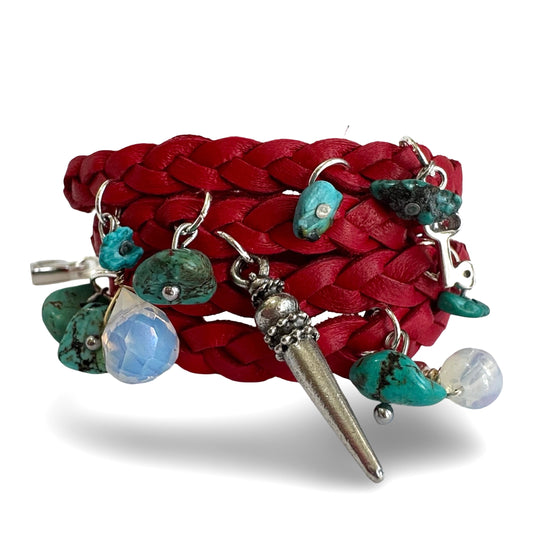 THE STEVIE CHARM BRACELET - SANGRIA SILVER