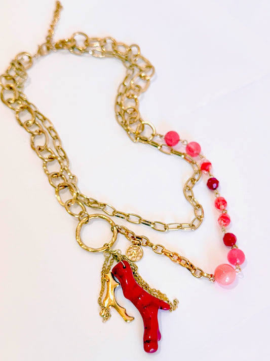 SEASIDE DOUBLE STRAND CHARM NECKLACE
