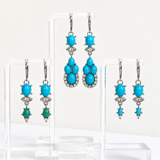 TURQUOISE TALISMAN EARRINGS SILVER