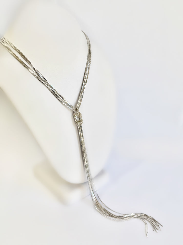 LONG LIQUID LARIAT SILVER OR GOLD