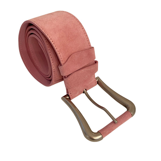 PINK SUEDE CONTOUR BELT