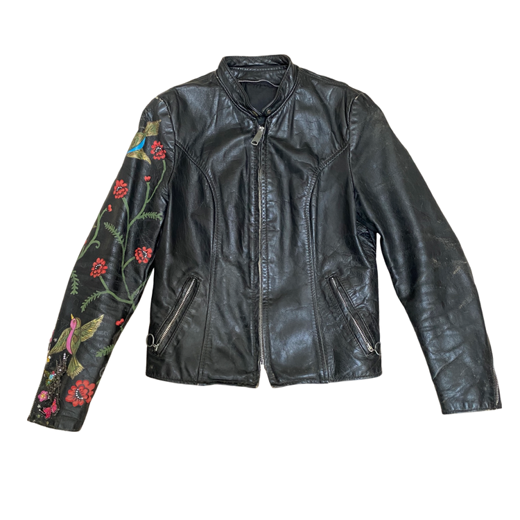 ZE LEATHER BIRDS AND BEES JACKET