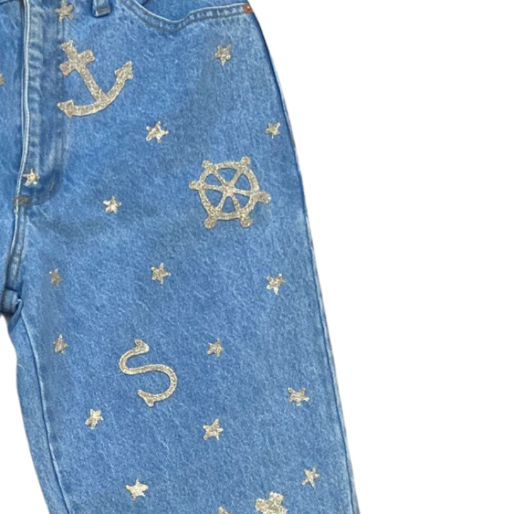 ANCHORS AWEIGH HIGH WAISTED JEANS