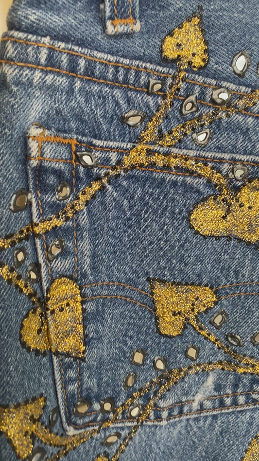 GOLD VINE STAINED GLASS SHORTS